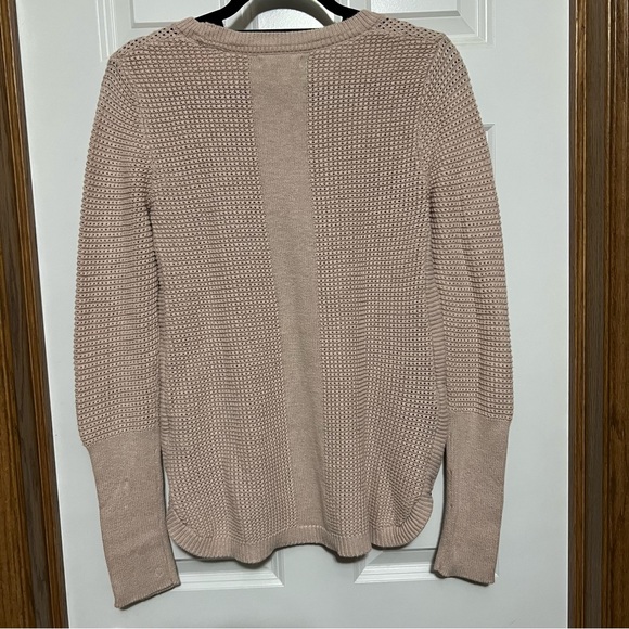 Dakini Long Sleeve Crochet Knit Tunic Sweater with Zippers Size Med Pink - Picture 6 of 6